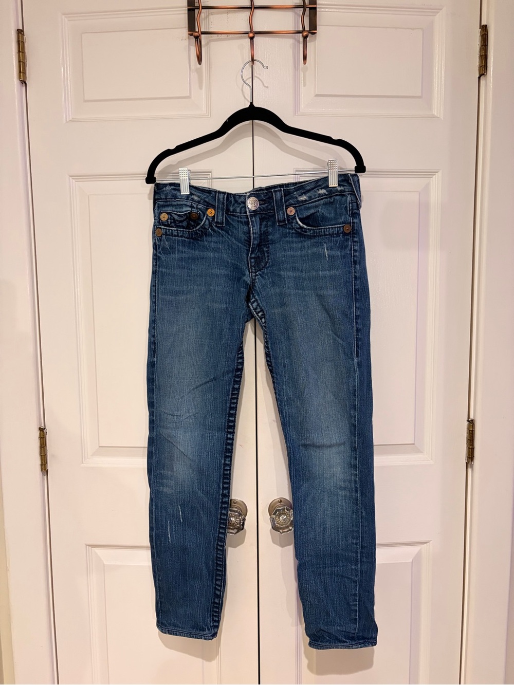 True Religion Stella Big T Low Rise Skinny Jeans - Made in USA